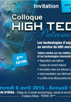 Invitation colloque High Tech & Patrimoine - Paris, 6 avril 2016
