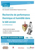 Réhabilitation et humidité dans le bâti ancien - Essonne, 15 novembre